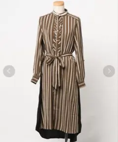 axesfemme レース フリル リボン ストライプ シャツワンピース M