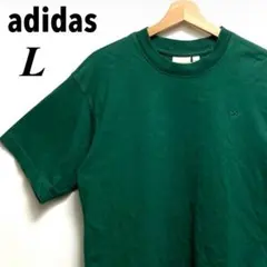 adidas オーガニックコットン100% 刺繍トレフォイルロゴ Tシャツ L