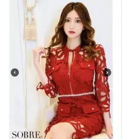 ソブレ　未使用　ワインレッド　ドレス