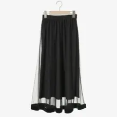 マジェスティックレゴン 裾ベロアチュールスカート ブラック Sサイズ