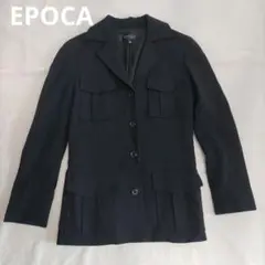 EPOCA テーラードジャケット フラップポケット 羊毛混 黒