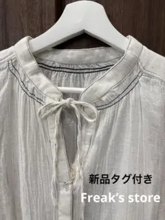 新品★ フリークスストア　配色ステッチリネンブラウス　コットンブラウスのサムネイル