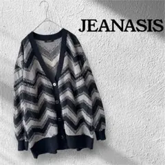 ジーナシス JEANASIS ランダムキカラメジャガードVカーディガン 長袖