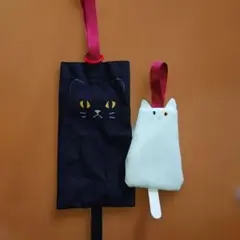 猫デザインの布製袋2点セット