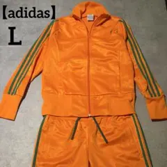 【希少/Y2K】adidas アディダス セットアップ オレンジ×グリーン L