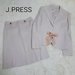 未使用✨Jプレス セットアップ ツイード リボン ベージュ 13号 大きいサイズ
