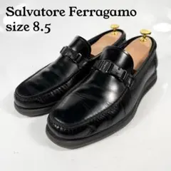 Ferragamo サルバトーレフェラガモ コインローファー 革靴 レザー 黒 