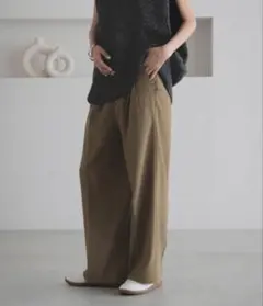 LOWRYS FARM ホップサックワイドパンツ ブラウン系