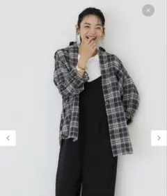 AMERICAN HOLIC シアーチェックシャツ　黒　L