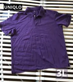 紫 ポロシャツ ユニクロ　XXL used ドライカノコポロシャツ