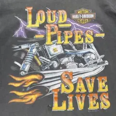 90s 両面神プリント ハーレー サンダー エンジン USA製 フェードブラック