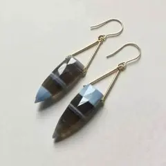 k14gf  天然石 ブルーオパールのピアス☆