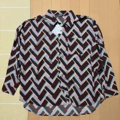 【新品　未使用】MinoriTY 長袖シャツ Mサイズ ジグザグパターン