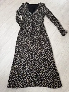 ZARA 花柄 ロングワンピース　M