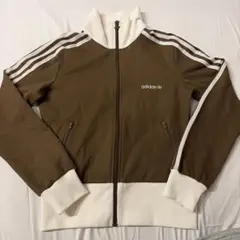 【人気カラー】adidas トラックジャケット ブラウン ホワイト バイカラーのサムネイル