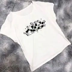 SPECCHIO スペッチオ（40）カットソー Tシャツ スパンコール 花模様のサムネイル