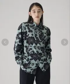 tk.TAKEO KIKUCHI ラインフラワー柄シャツ タケオキクチ