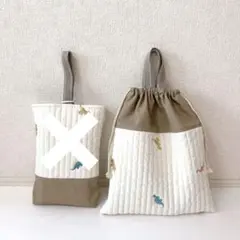 体操服袋　ヌビ　恐竜刺繍