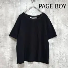【PAGEBOY】半袖Tシャツ ブラック 無地 シンプル クルーネック