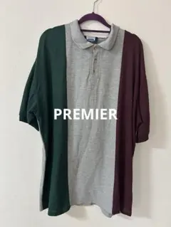 PREMIER ポロシャツ 2XLサイズ グレー/ダークグリーン/バーガンディ