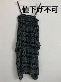 サブロク　キャミワンピース ブラック系 総柄　Mサイズ