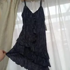 新品　y2k平成 ギャル アシンメトリーキャミミニワンピース　サイケ　ムラ染め