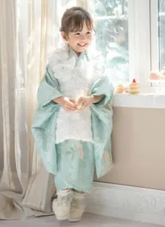 CC送料込み3歳用 チュール着物バラ被布セット[MNT]100cm【M4061】