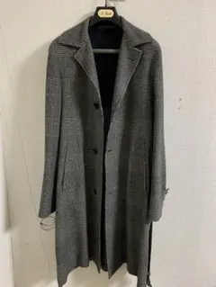 麻布テーラー オルメザーノ ダブル チェスターコート ヘリンボーン