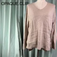 オペックドットクリップ ベージュ Vネック ニット 羊毛 ゆったりサイズ
