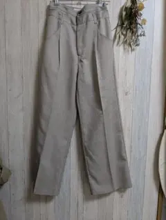 THE YON グレーワイドパンツ フロントタック　　0