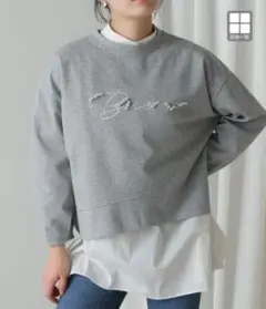 6日まで限定値下げ❗【新品タグ付き】完売❗パール刺繍ロゴプルオーバー　モクグレーのサムネイル