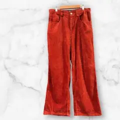 【BDG】L 〜 XL コーデュロイ フレアパンツ オレンジ US30