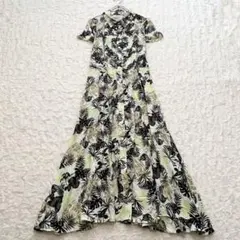 23ss エジェリ サファリ柄FLOWERワンピース F ボタニカル柄シャツ
