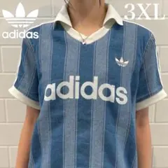 アディダス Tシャツ 半袖 デニム FOOTBALL ブルー青 超かわいい