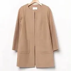 M-premier BLACK ノーカラーコート ブラウン 34