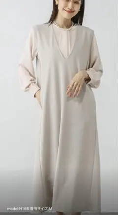 GLOBALWORKグローバルワーク スゴラクストレッチVネックジャンスカM