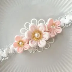 お食い初め♡つまみ細工　ベビーヘアバンド　髪飾り　ベビー袴　初節句　お花見