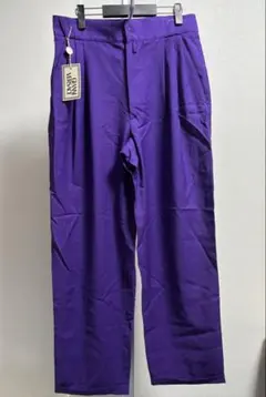 新品　ジャンニベルサーチ　VERSACE ワイドスラックス　パープル　サイズ48のサムネイル