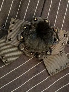 スーパービューティー トレッチパンツ42 ビーズ刺繍フルーツモチーフ