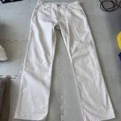 GAP リラックスストレート デニムパンツ ホワイト 31x32のサムネイル