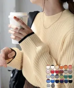 DISCOAT モチモチリブパイピングハイネック