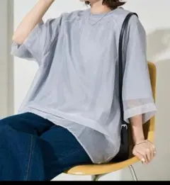 FREAK'S STORE オーガンジー重ねラグラン半袖Tシャツのサムネイル