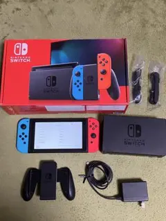 Nintendo Switch 赤/青　美品　ポーチ　LANケーブル付き