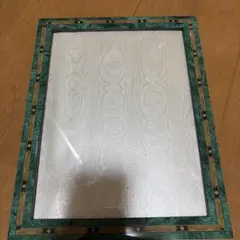 フォトフレーム　緑　イタリア製　約27×23cm