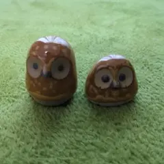 フクロウ 小砂焼 2匹（陶器）