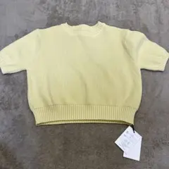 値下げ中！！イエロー 半袖ニット M