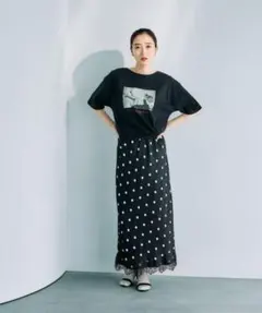 M'S GRACY ドット柄シアーワイドパンツ ブラック - メルカリ