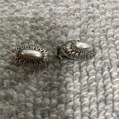 匿名配送　ヴィンテージ銀92.5オーバル型カフスボタン　2個セット