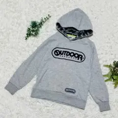 【アウトドア】✨フード付きパーカー✨ プリント 迷彩 グレー 140