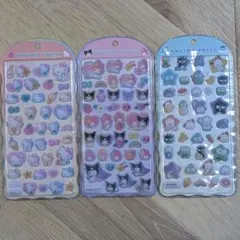 【正規品】サンリオキャラクターズ　コットンパフィーシール 3枚セット